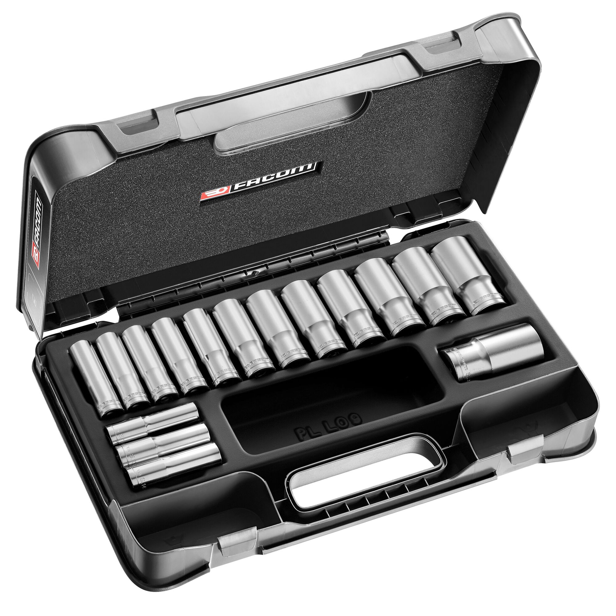 Facom 16-Piece Metric 1/2 in Deep Socket Set, 6 point