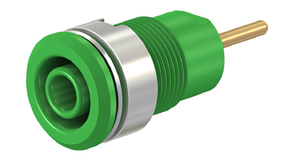 Staubli Green Female Banana Socket, 4 mm Connector, 24A, 1000V, Gold Plating