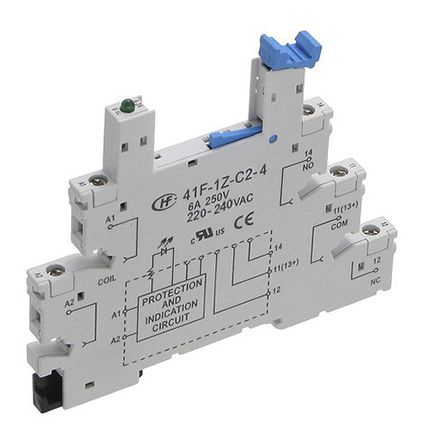 Hongfa Europe GMBH 5 Pin 250V ac DIN Rail Relay Socket, for use with HF41F Series Relays