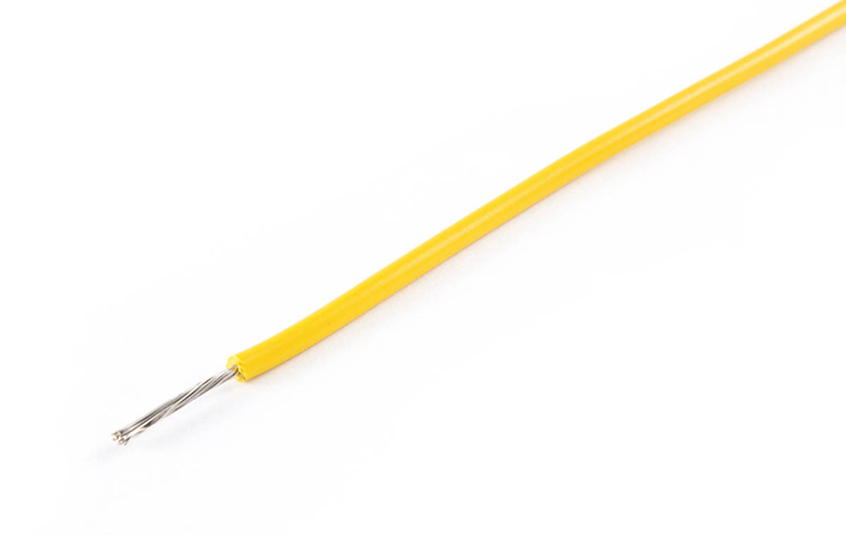 AXINDUS KY Series Yellow 0.93 mm² Hook Up Wire, 18 AWG, 19 x 0.25 mm, 100m, PVC Insulation, KY3007J