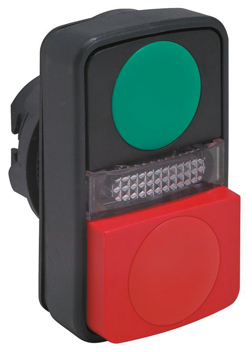 Schneider Electric Harmony XB5 Series Green, Red Momentary Push Button Head, 22mm Cutout, IP66, IP69K