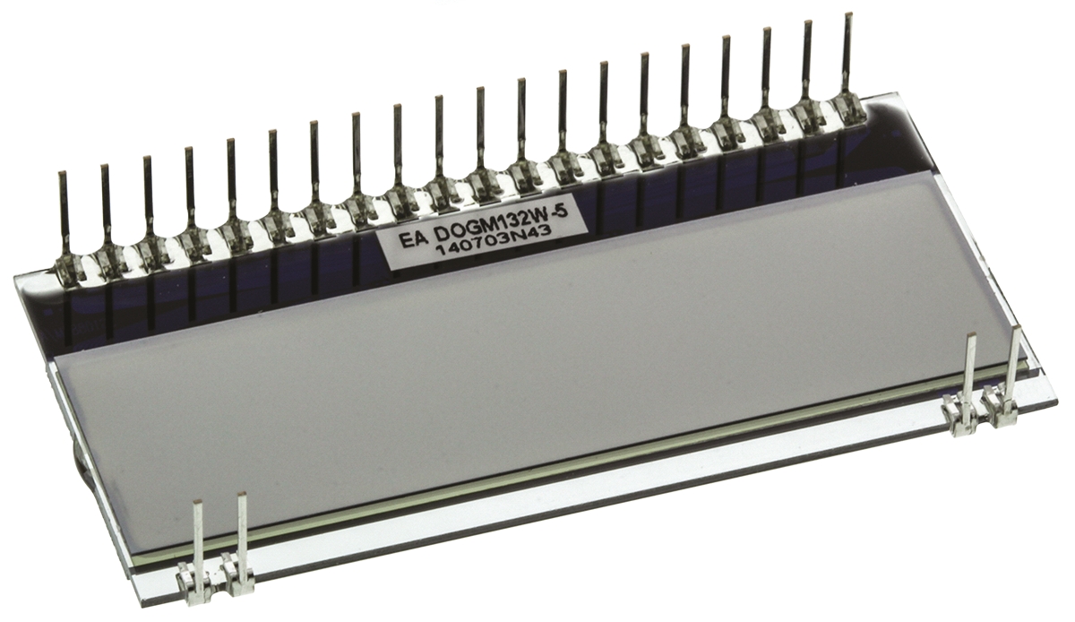 Display Visions EA DOGM132W-5 Graphic LCD Display, White on Black, Transflective