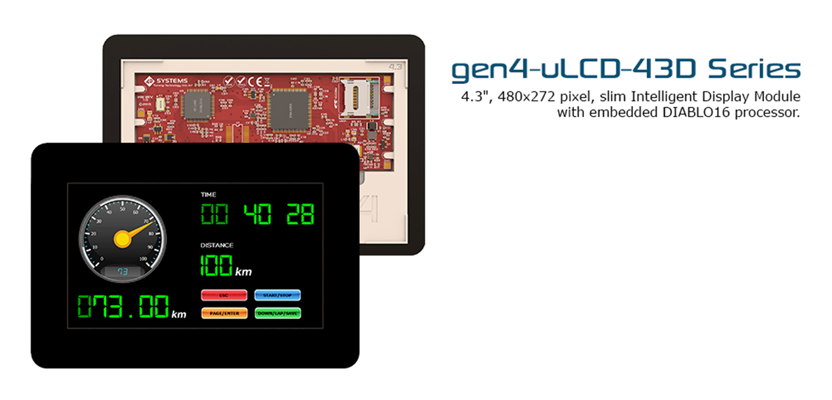 4D Systems gen4-uLCD-43D TFT LCD Display Module, 4.3in, 480 x 272pixels