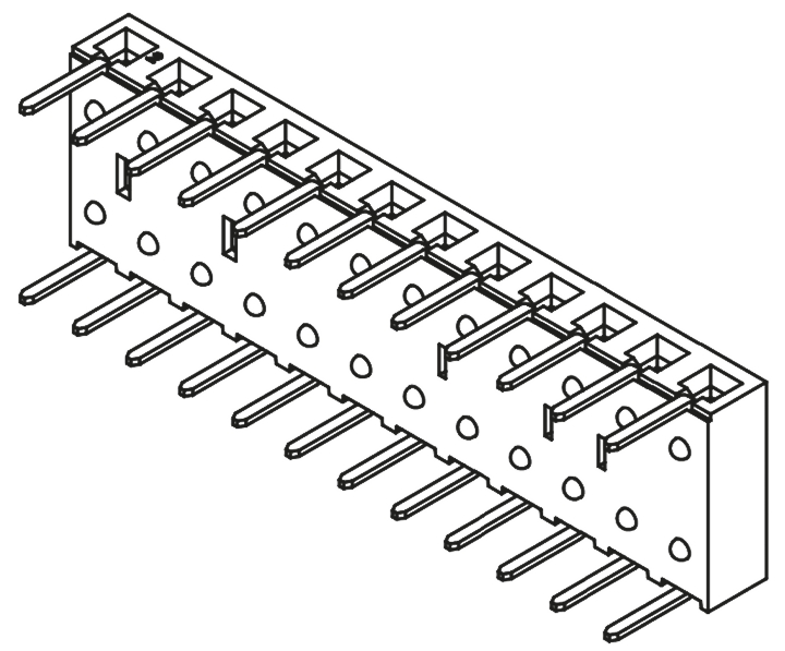 Samtec BCS Series Right Angle Through Hole Mount PCB Socket, 12-Contact, 1-Row, 2.54mm Pitch, Through Hole Termination