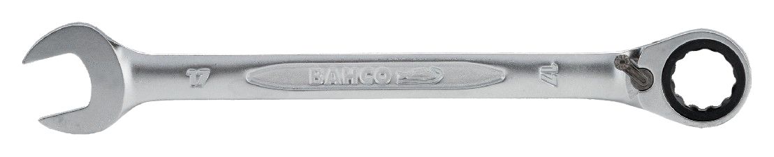 Bahco 1RM Series Ratchet Spanner, 17mm, Metric, Double Ended, 226 mm Overall