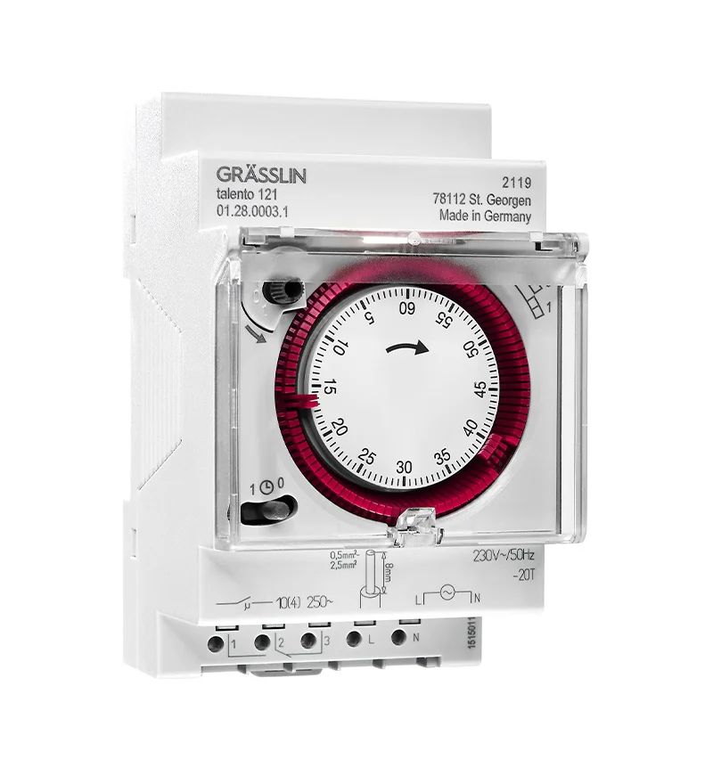 Grasslin Analogue DIN Rail Time Switch 230 V ac, 1-Channel