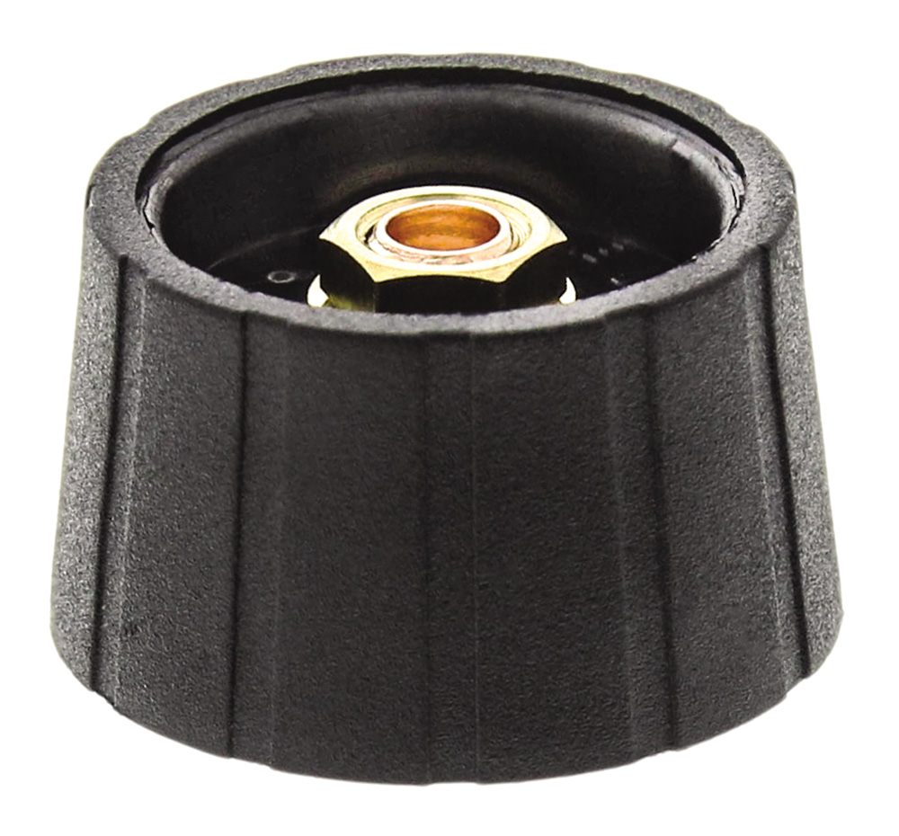 Sifam 29.5mm Black Potentiometer Knob for 6mm Shaft Splined, S290006-BLK