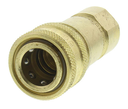 Parker Brass Female Hydraulic Quick Connect Coupling, G 1 Female