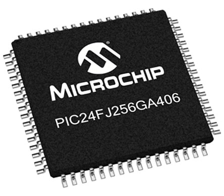 Microchip PIC24FJ256GA406-I/PT, 16 bit PIC, PIC24FJ Microcontroller, 32 MHz, 256kB FLASH, 64-Pin TQFP