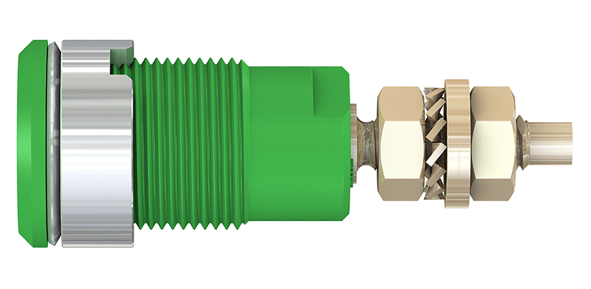 Staubli Green Female Banana Socket, 4 mm Connector, Solder Termination, 32A, 1000V, Gold Plating