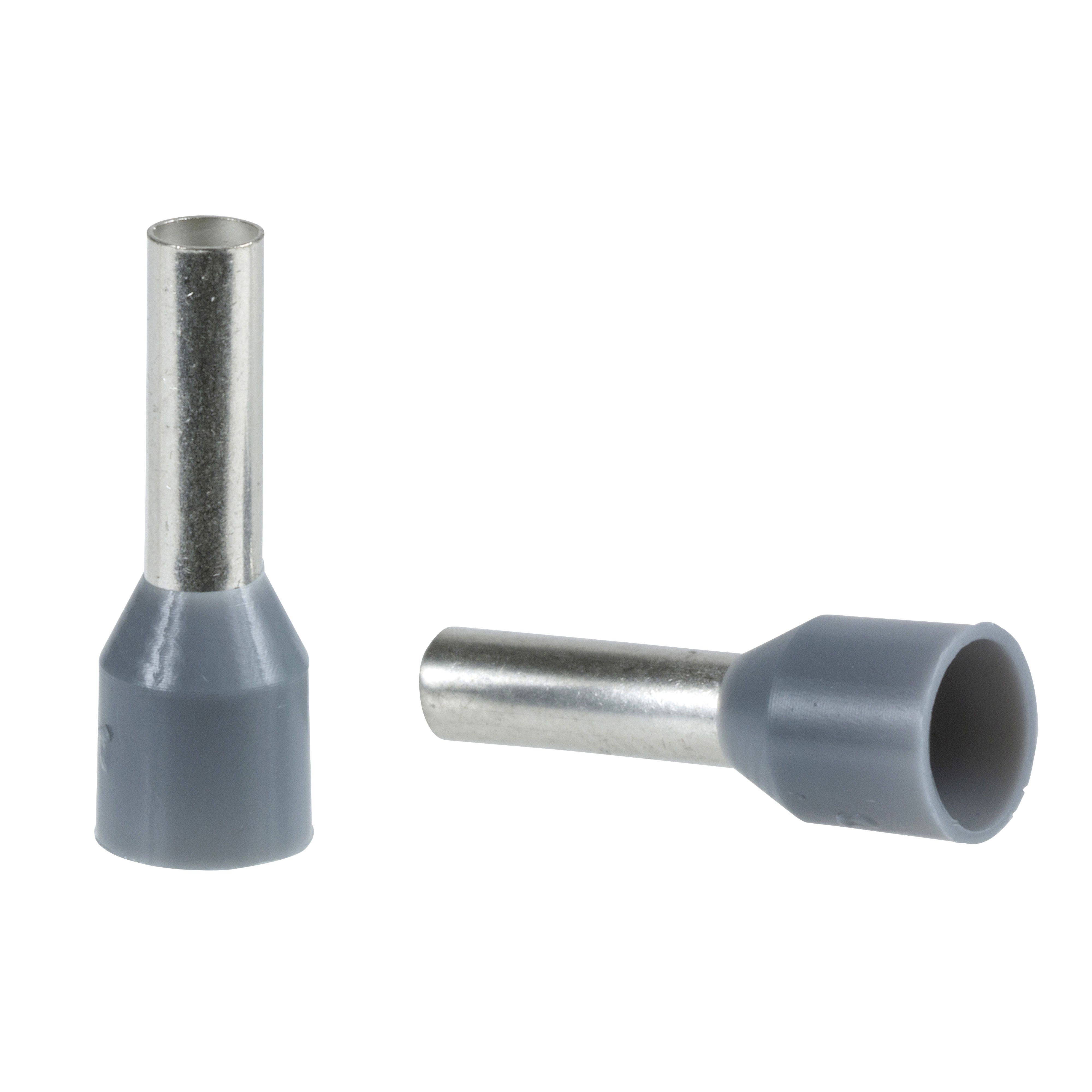 Schneider Electric, Linergy DZ5 Insulated Cable End, 8mm Pin Length, 1.5mm Pin Diameter, Grey