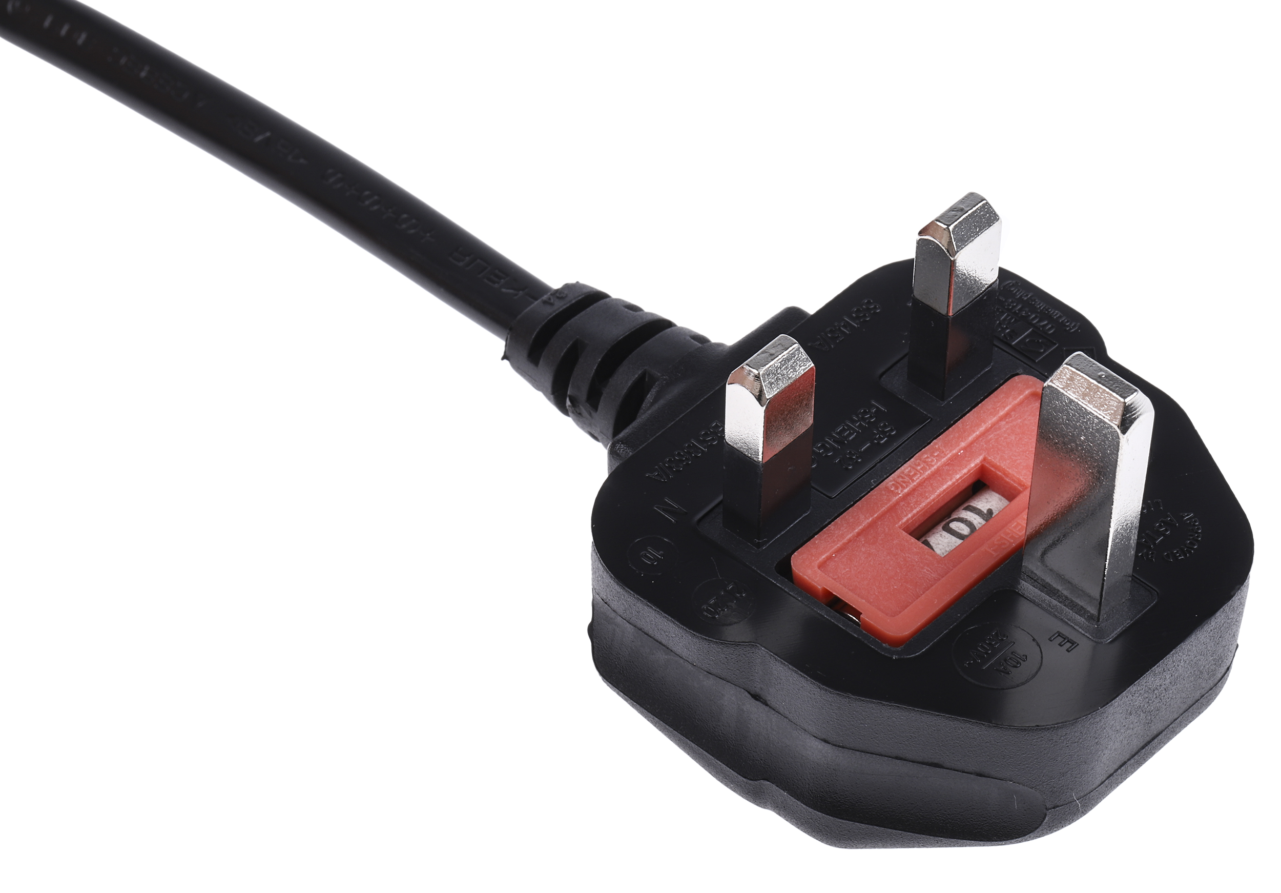 RS Pro 2m power cord, C17 to UK Plug (BS 1363), 10 A, 250 V