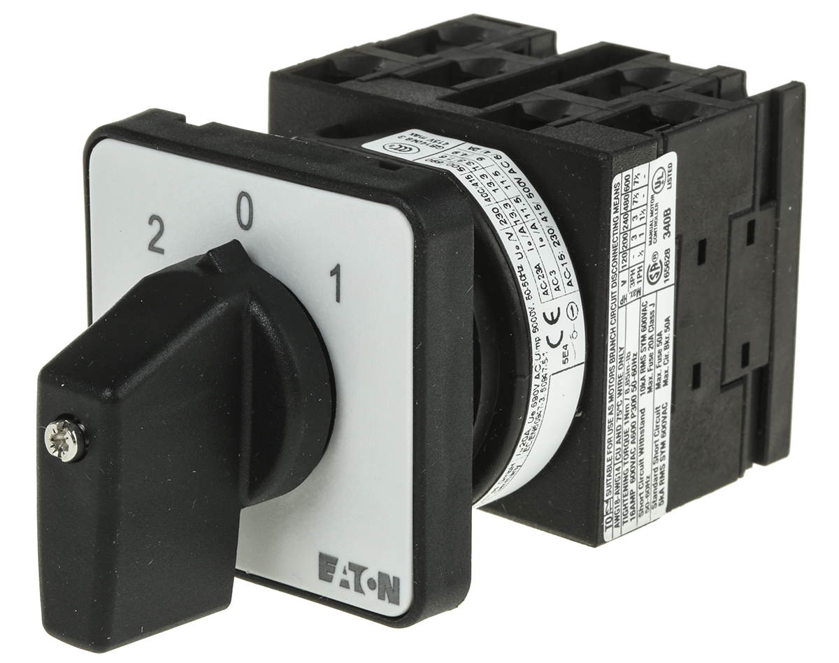 Eaton, 3P 3 Position 45° Changeover Cam Switch, 690V ac, 20A, Rotary Actuator