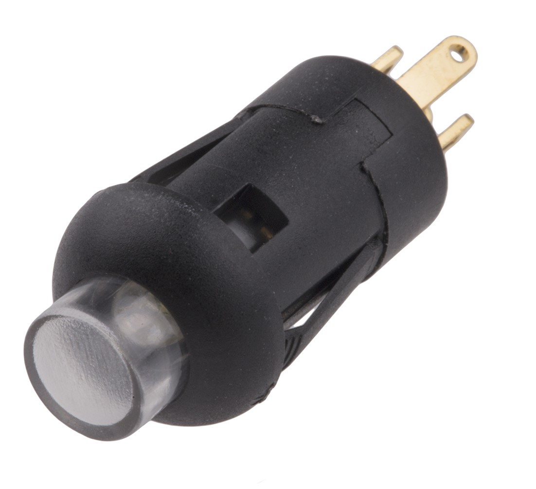 RS PRO Illuminated Miniature Push Button Switch, Momentary, PCB, 8mm Cutout, SPST, White LED, 30V dc