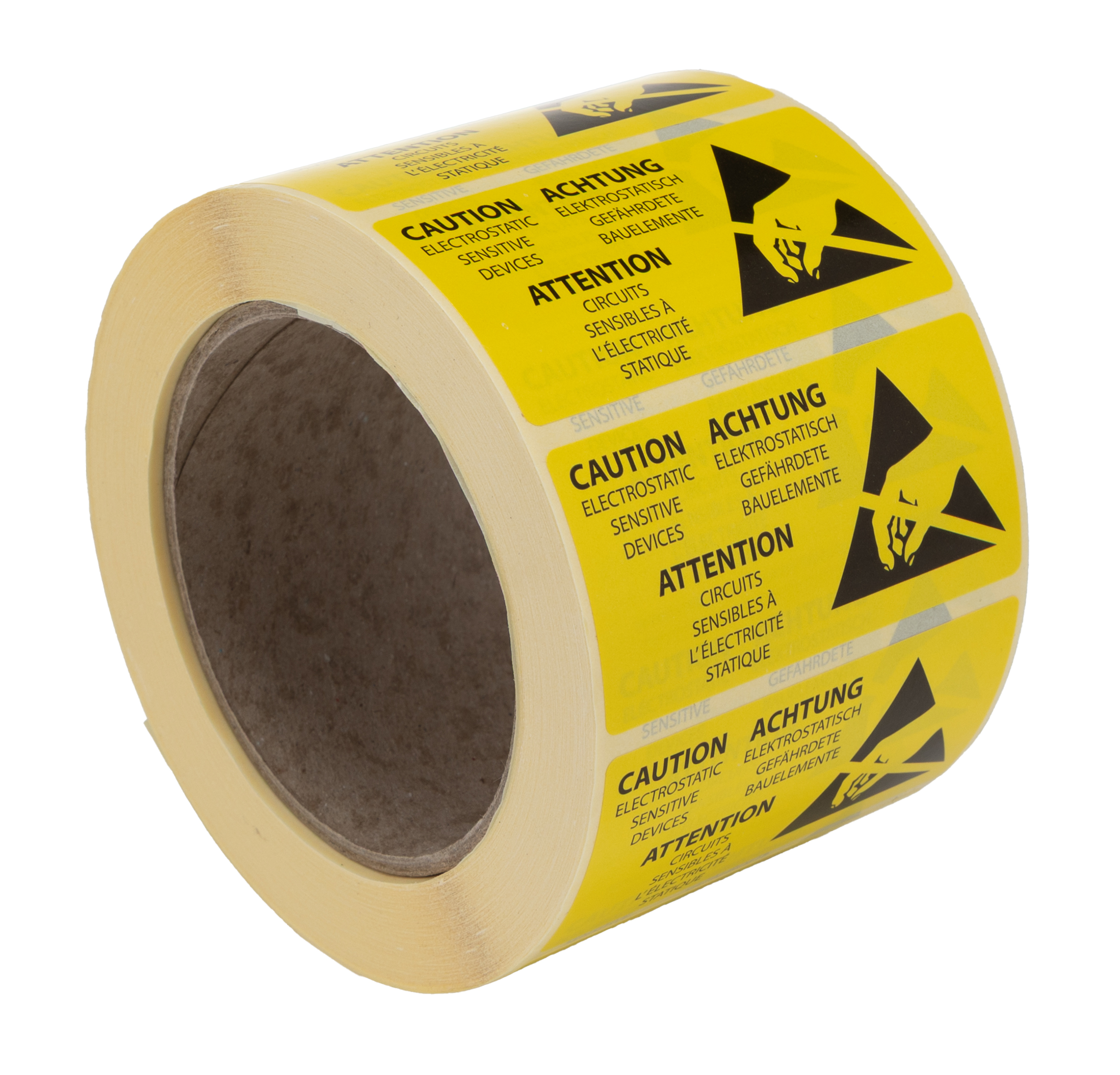 RS PRO Yellow Paper Safety Labels, CAUTION. Electrostatic Sensitive Devices-Text 76mm x 38mm
