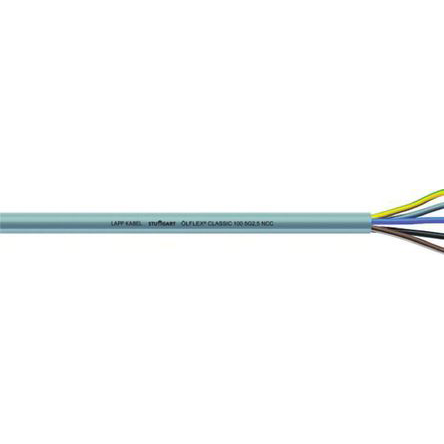 Lapp ÖLFLEX CLASSIC 100 Control Cable, 5 Cores, 0.75 mm² CSA 18 AWG, Unscreened, 50 m, Grey Polyvinyl Chloride Sheath