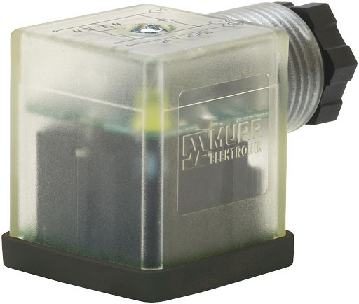 Murrelektronik Limited 2P+E DIN 43650 A, Female DIN 43650 Solenoid Connector with Indicator Light, 24 V Voltage