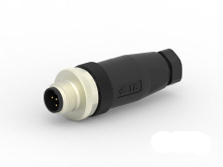 TE Connectivity Circular Connector, 5 Contacts, Cable, M12 Connector, Plug, Male, IP67, T411 Series