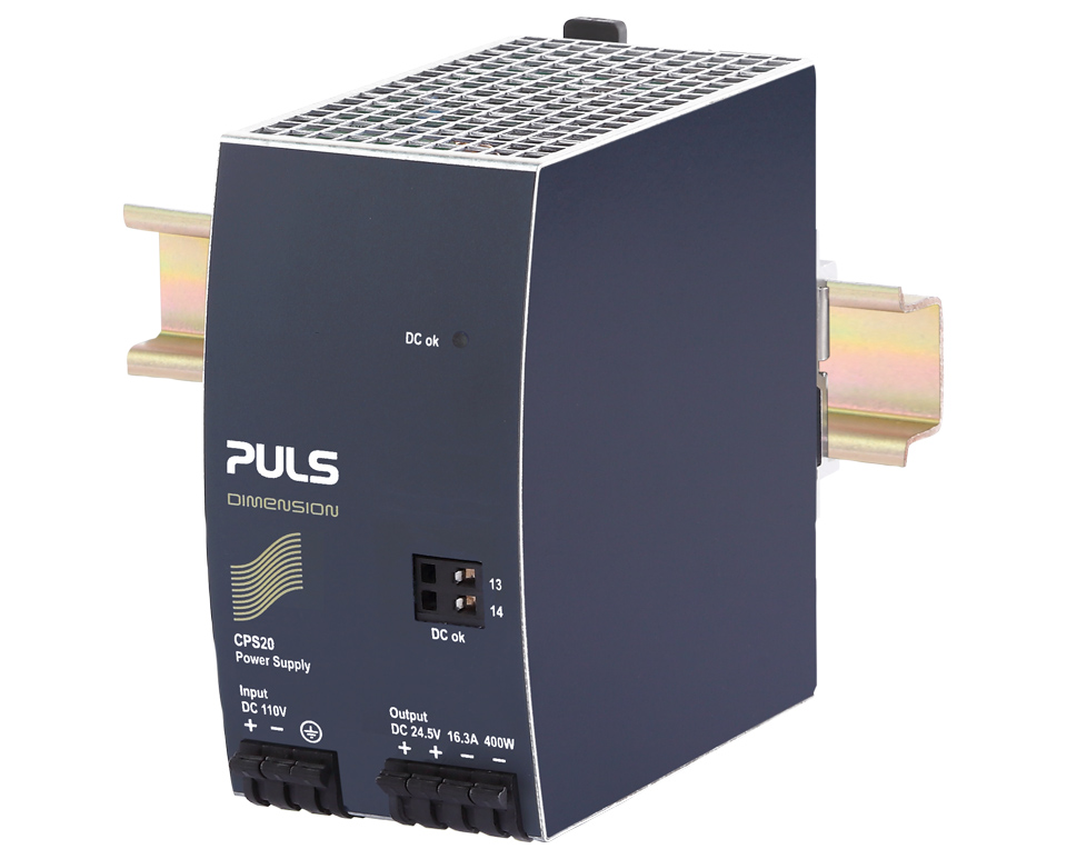 PULS CPS20 DC-DC Converter, 24.5V dc/ 16.3A Output, 77 → 154 V dc Input, 400W, Wall Mount, +70°C Max Temp -40°C