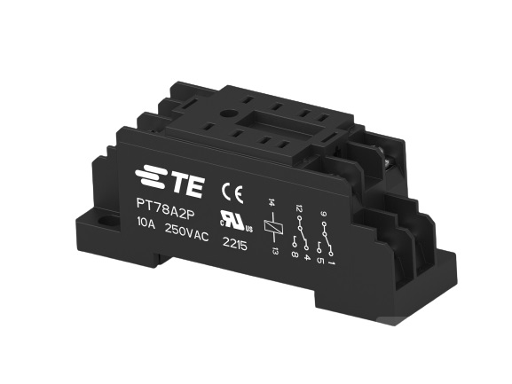 TE Connectivity 2071566 8 Pin 250V DIN Rail Relay Socket, for use with Relay