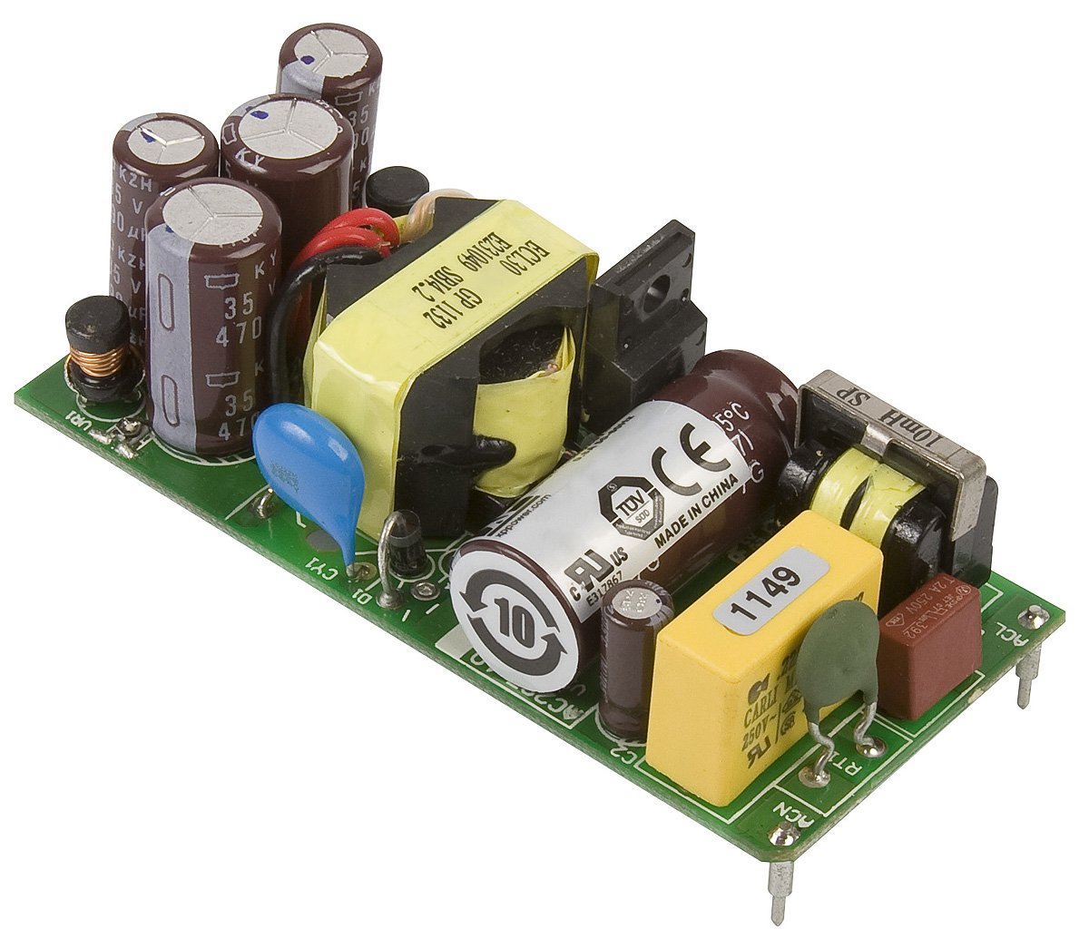 XP Power Switching Power Supply, ECL30UD03-P, 5 V dc, 12 V dc, 1.3A, 30W, Dual Output, 120 → 370 V dc, 85