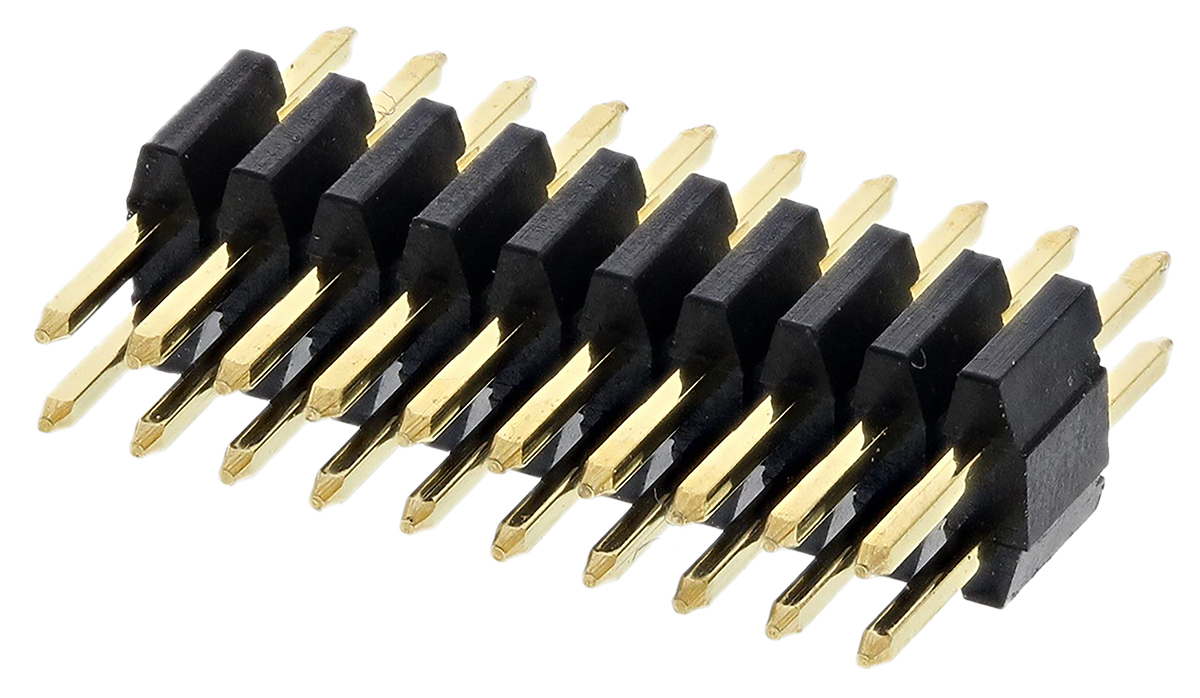 Amphenol ICC Minitek127 Series Straight Through Hole Pin Header, 20 Contact(s), 1.27 mm Pitch, 2 Row, Unshrouded