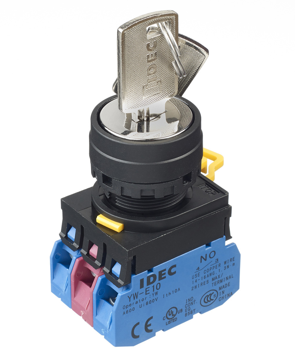 Idec IP65 Key Switch, DPDT 3-Way