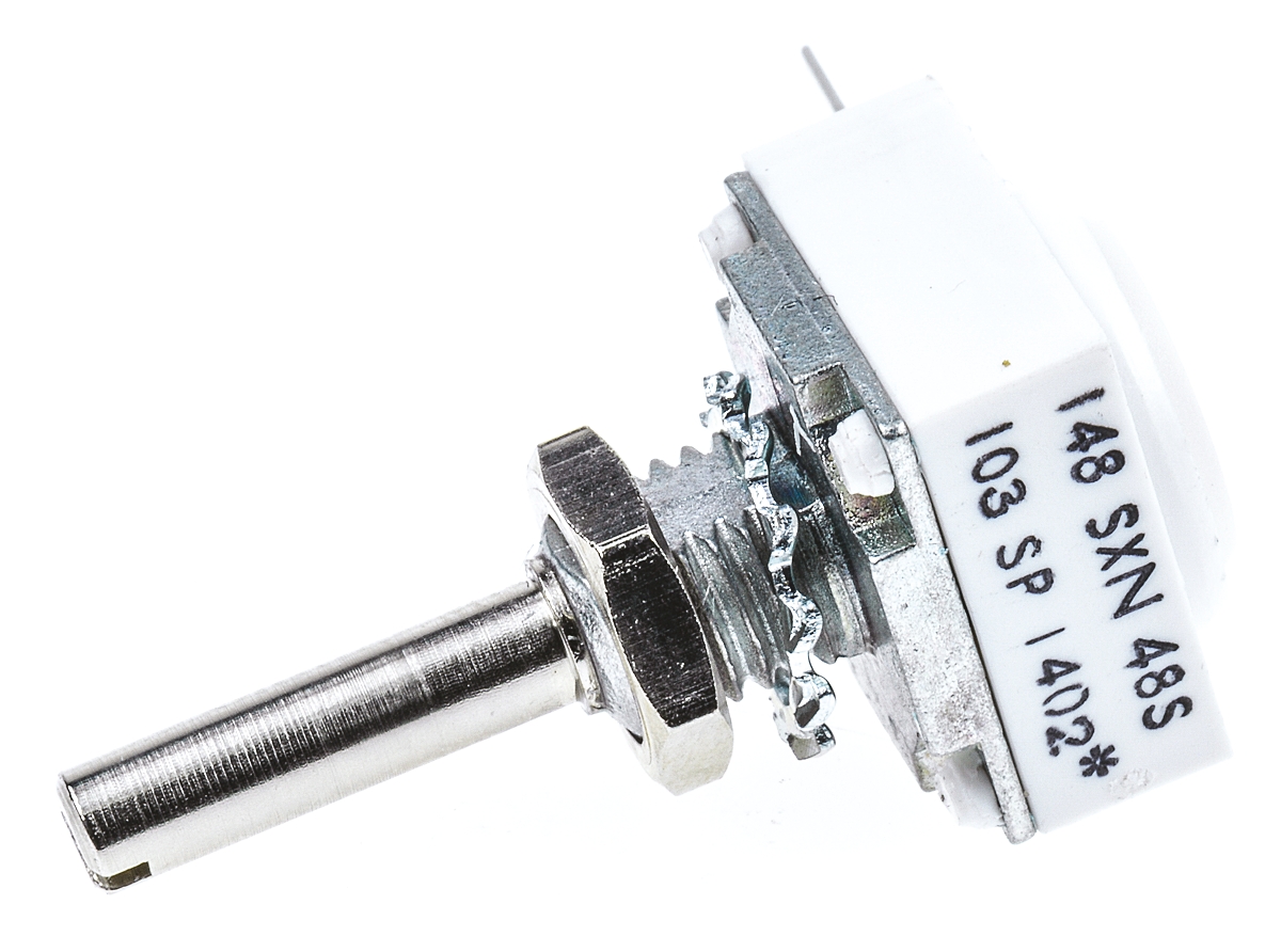 Vishay 148 10kΩ Rotary Potentiometer 1-Gang, Panel Mount (Through Hole), 14810A0BHSX10103KA