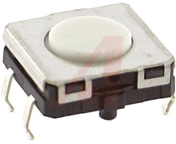 Omron IP67 Yellow Plunger Tactile Switch, SPST 50 mA @ 24 V dc 0.75mm Through Hole