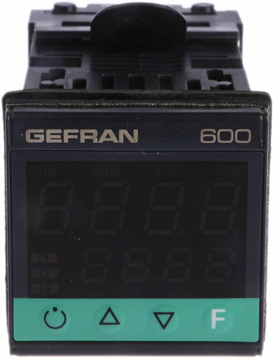 Gefran 600 PID Temperature Controller, 48 x 48 (1/16 DIN)mm, 3 Output Relay, 100 V ac, 240 V ac Supply Voltage ON/OFF