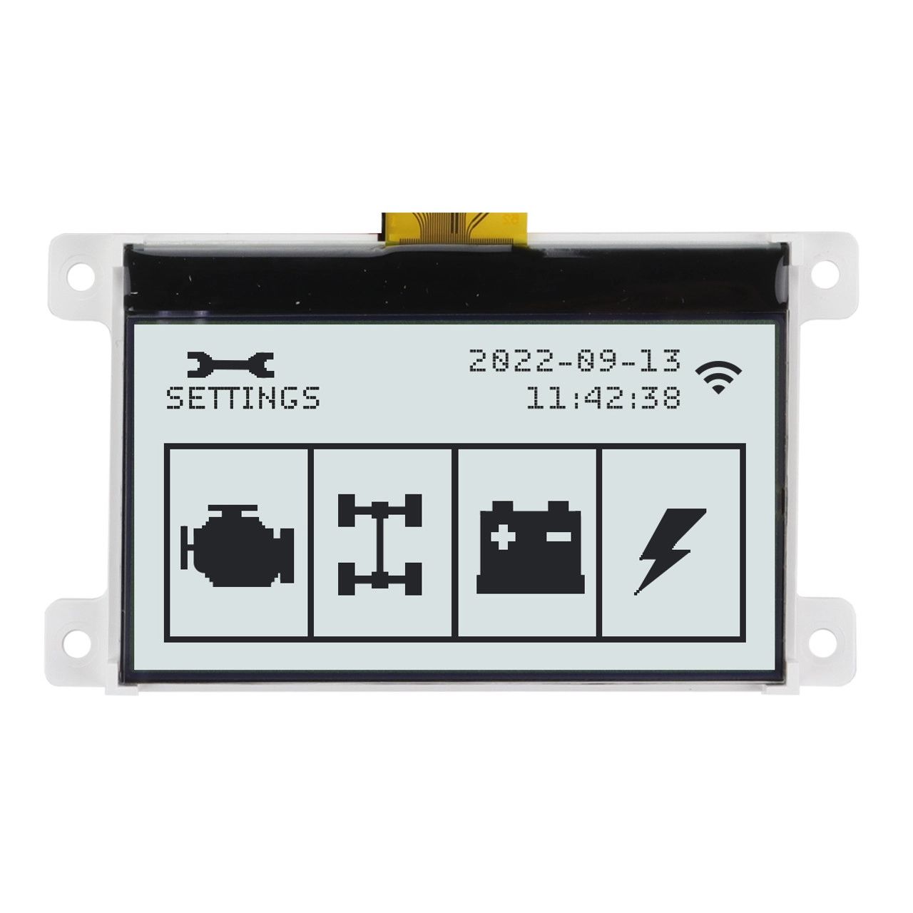 NEWHAVEN DISPLAY INTERNATIONAL NHD-C12864WO-B1TFH#-M NHD Graphic LCD Display, White on White, Transflective
