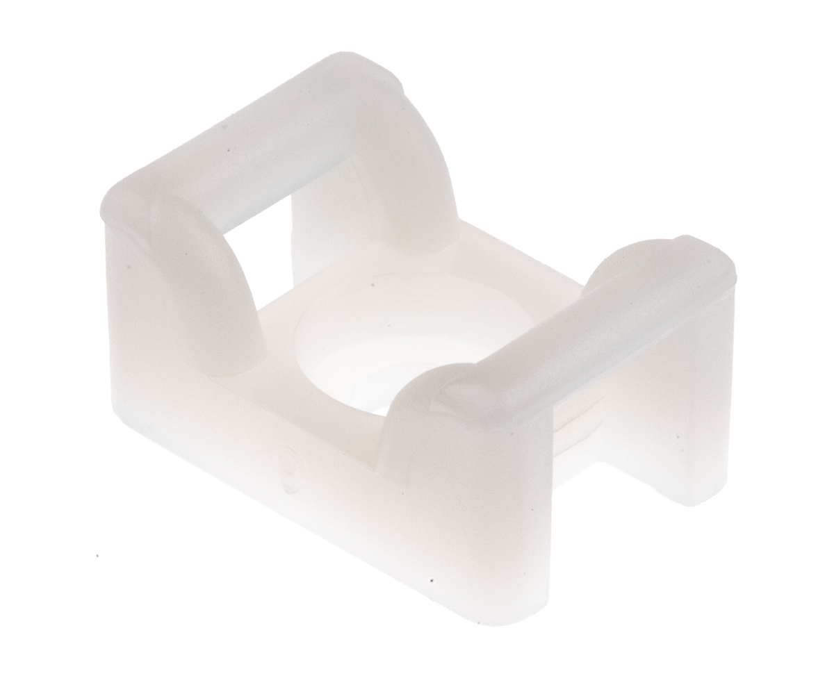 HellermannTyton Self Adhesive Natural Cable Tie Mount 12 mm x 18mm, 6mm Max. Cable Tie Width