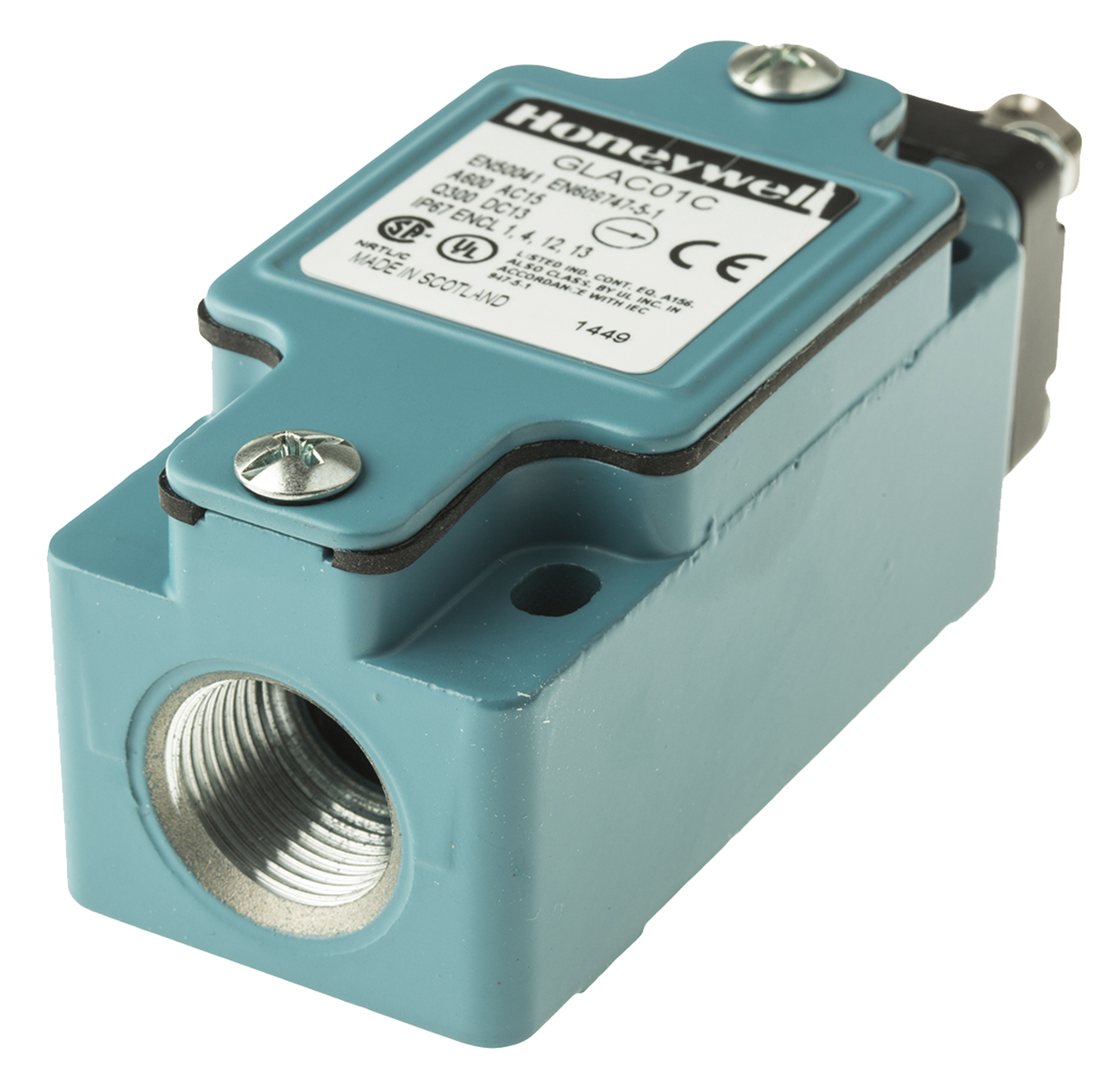 Honeywell GLA Micro Switch Series Roller Plunger Limit Switch, 1NO/1NC, IP67, Zinc Housing