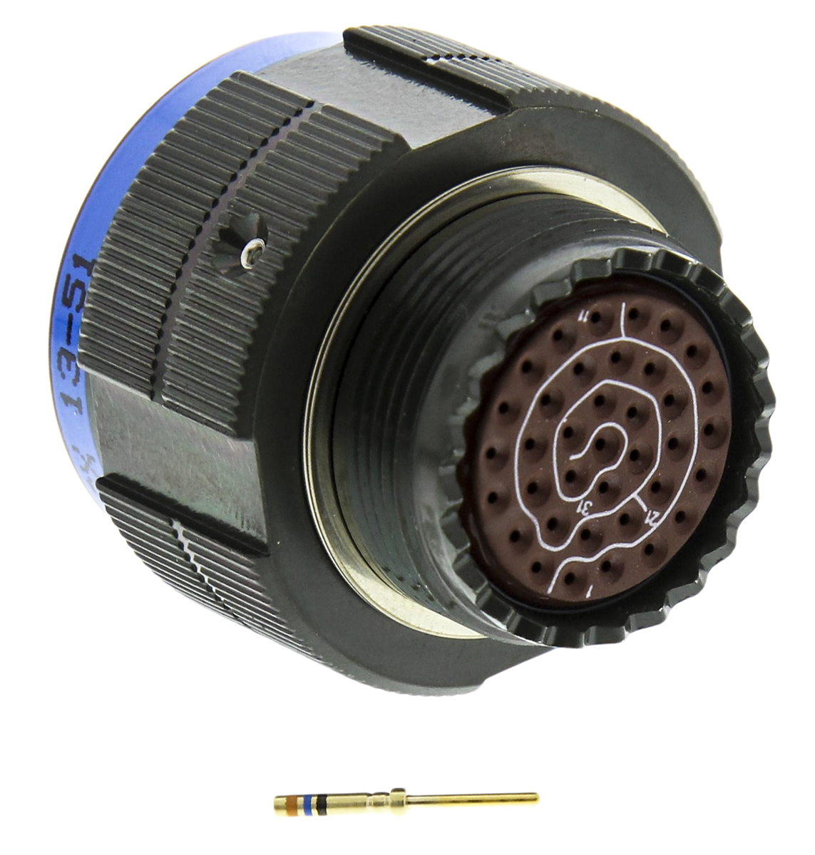 Amphenol Limited, TV, Copper Alloy 37 Way Cable Mount MIL Spec Circular Connector PlugGreen, Pin Contacts,Shell Size