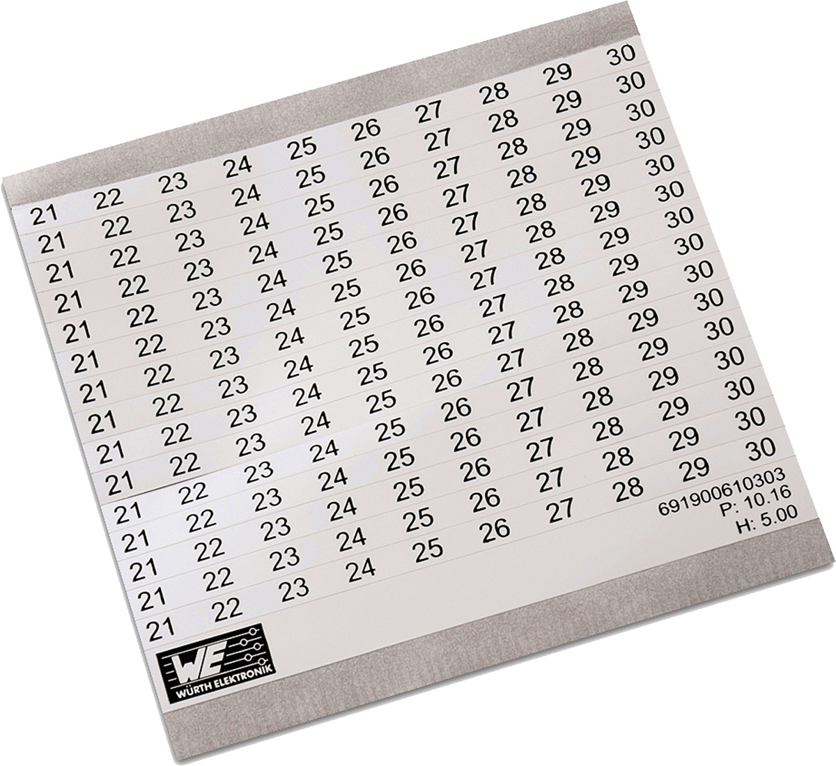 Wurth Elektronik, WR-TBL Adhesive Marker Card for use with Terminal Blocks