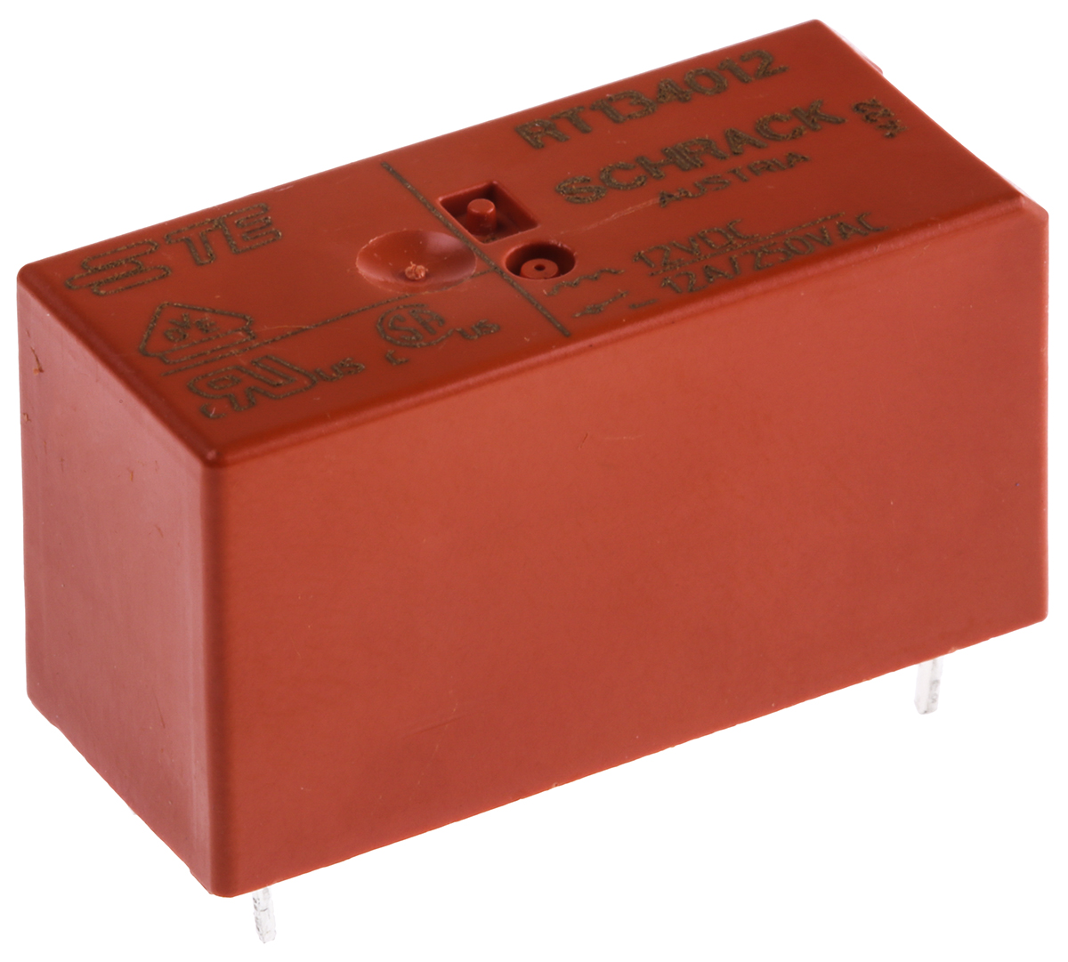 TE Connectivity PCB Mount Power Relay, 12V dc Coil, 12A Switching Current, SPST