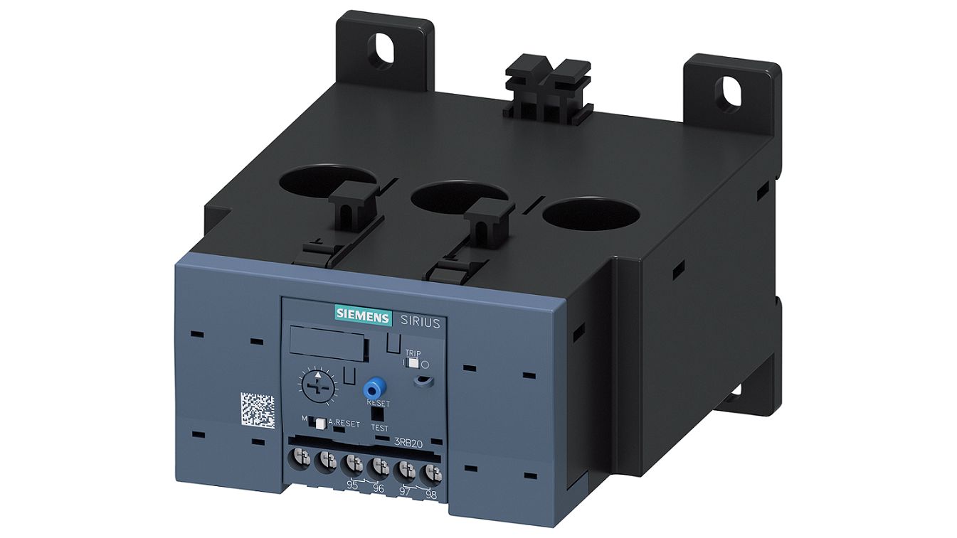 Siemens 3RB Overload Relay 1NO + 1NC, 4 A Contact Rating, 50 W, 230 Vac, 3P, SIRIUS
