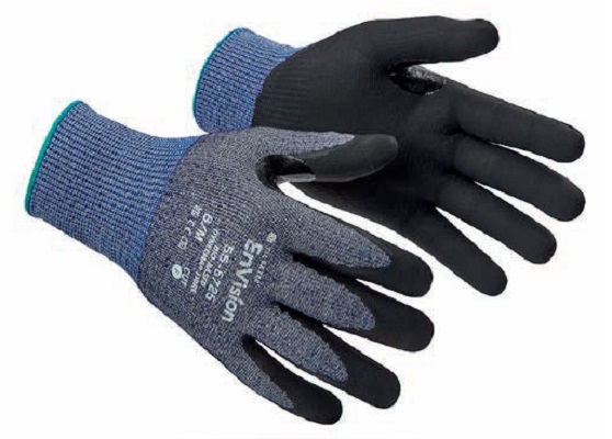 Tilsatec EnVision Coating: Black, Liner: Dark Blue Yarn Work Gloves, Size 6, Microfoam Coating