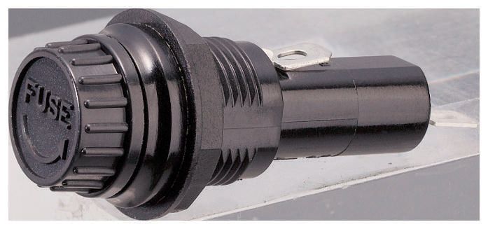 Sato Parts 10A Panel Mount Fuse Holder for 6.35 x 30mm Fuse, 250V ac
