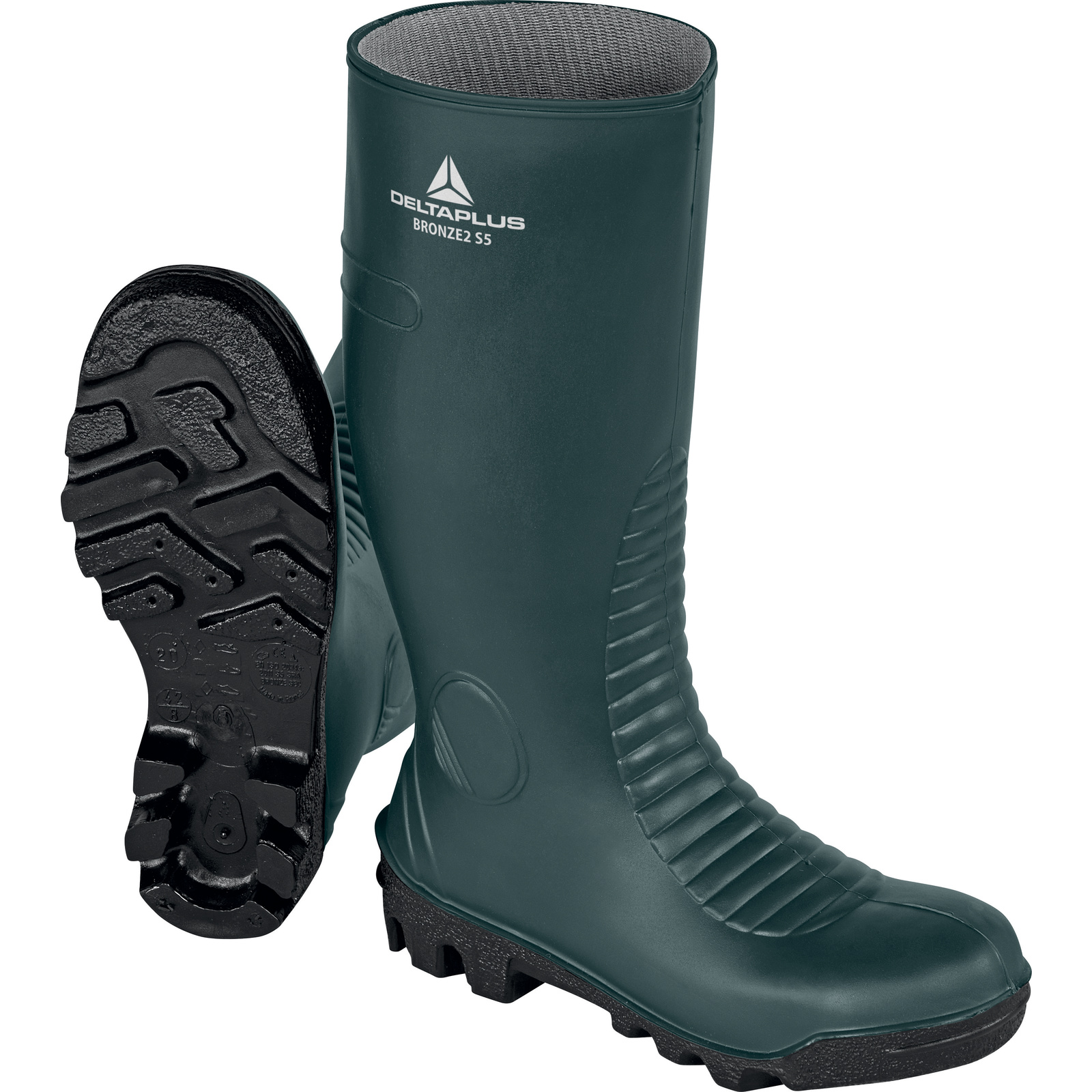 Delta Plus BRONZE2 S5 SRA Black, Green Steel Toe Capped Men's Safety Boot, UK 12, EU 47