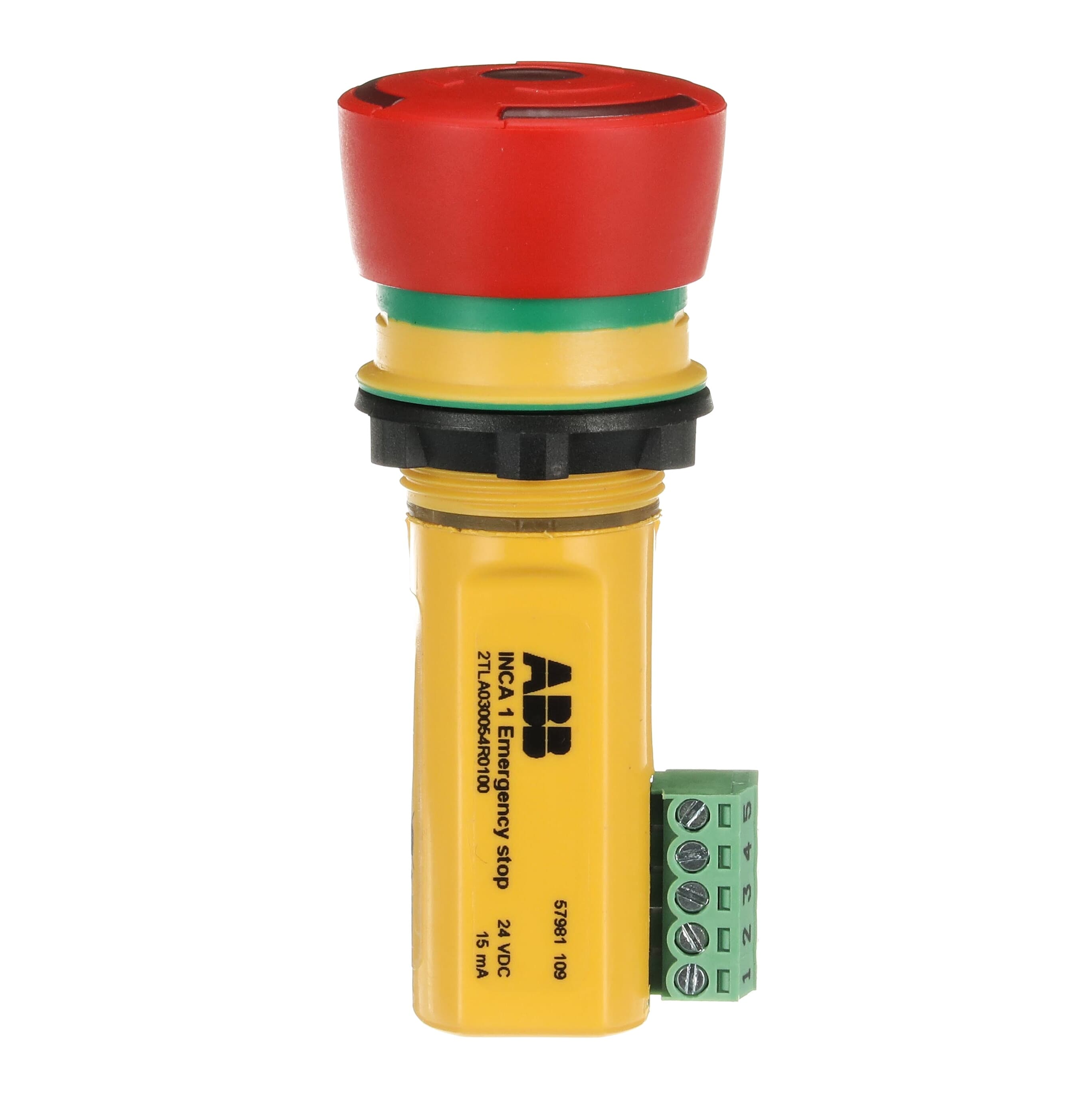 ABB Twist Release Emergency Stop Push Button, Panel Mount, 22.5mm Cutout, 2NC