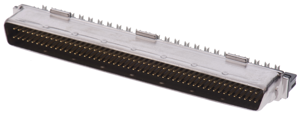 TE Connectivity, AMPLIMITE .050 III Male 100 Pin Straight Cable Mount SCSI Connector 1.27mm Pitch, Crimp, Quick Latch