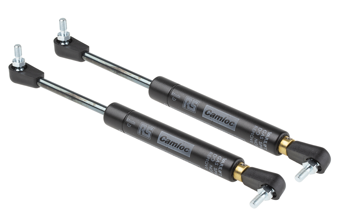 Camloc Steel Gas Strut, with Ball & Socket Joint, End Joint, 160.0mm Extended Length, 60.0mm Stroke Length