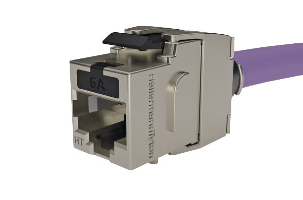HellermannTyton Connectivity HTC Series Single-Port CAT6A Keystone Jack, Cat6a, Shielded
