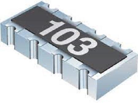 Bourns 3.3Ω Resistor Array, 4 Resistors, 0.25W total, 1206 (3216M), Convex