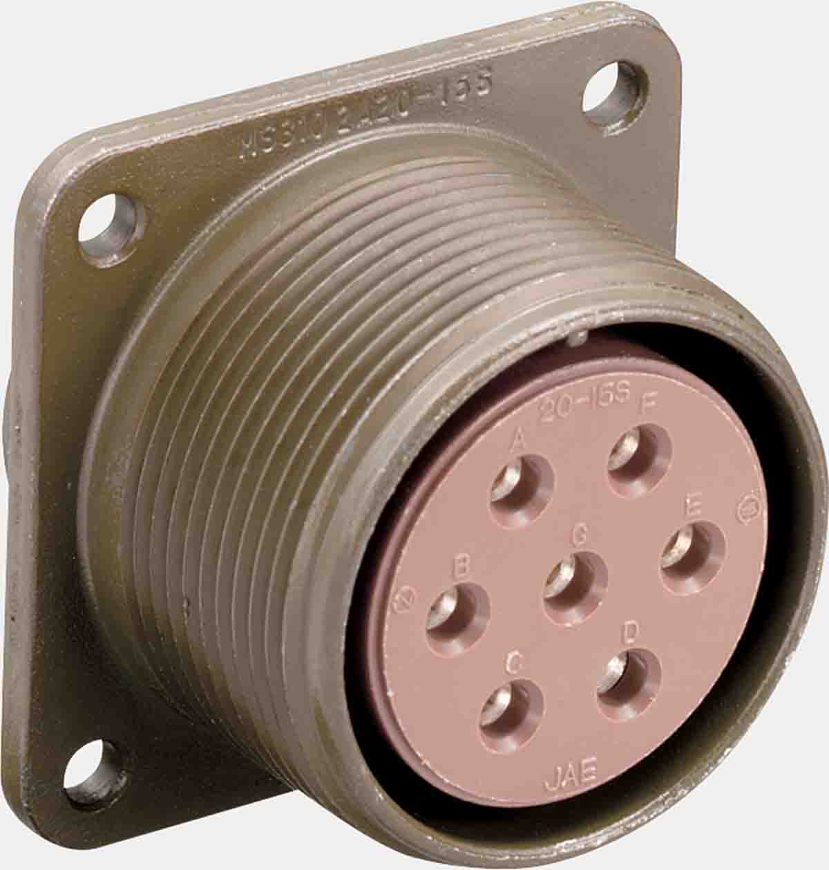 JAE, Copper Alloy 10 Way Box Mount MIL Spec Circular Connector ReceptacleBlack, Socket Contacts,Shell Size 18
