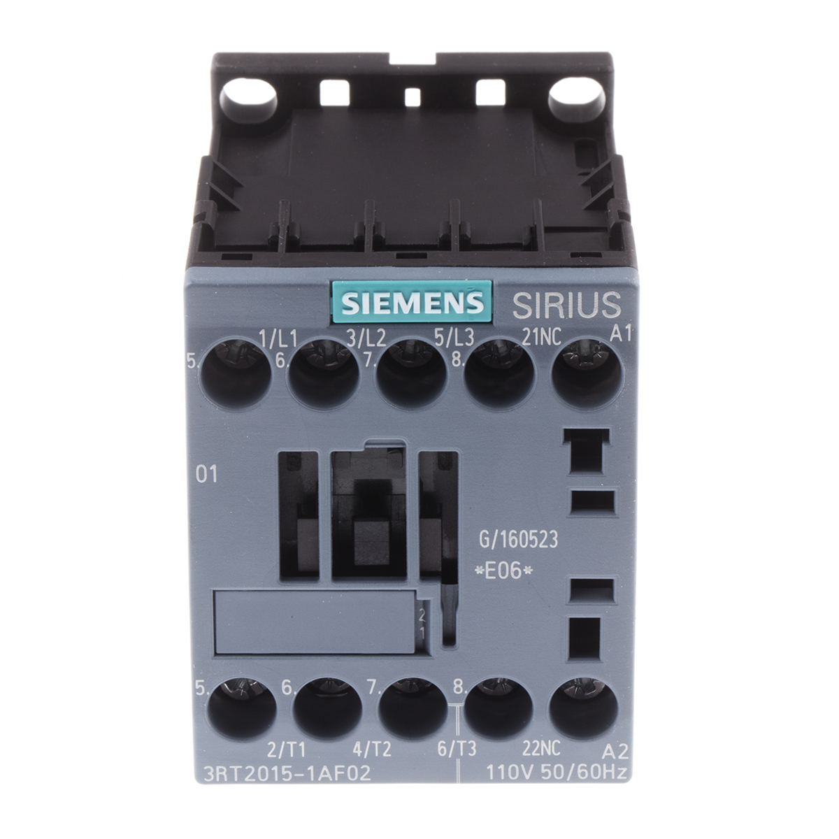 Siemens SIRIUS 3RT Size S00, 3RT2 Contactor, 110 V ac Coil, 3-Pole, 7 A, 3 kW, 3NO, 400 V ac
