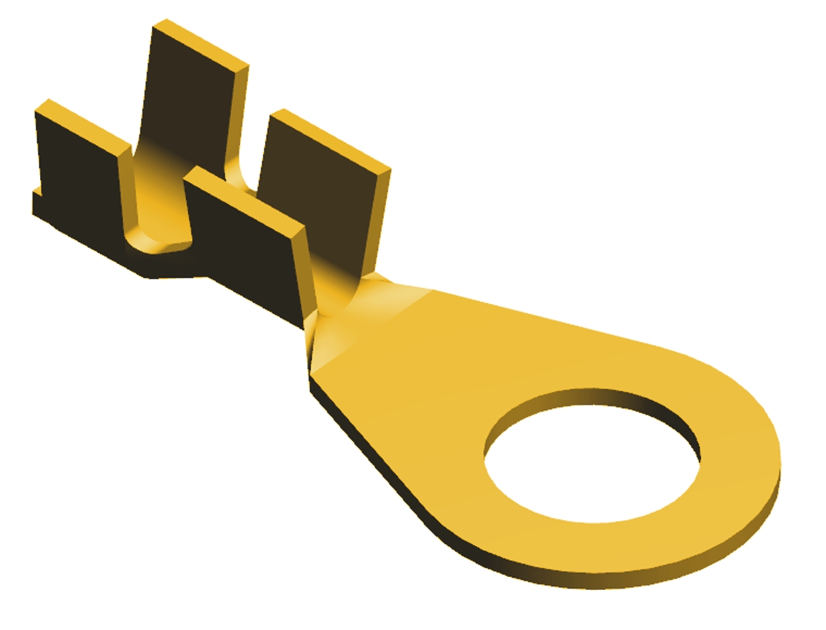 TE Connectivity Uninsulated Ring Terminal, #10 Stud Size, 0.5mm² to 1.4mm² Wire Size