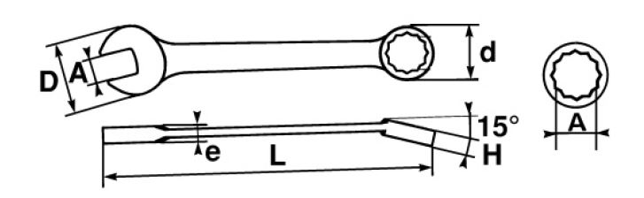 SAM Combination Spanner, 11mm, 7/16in, Metric, Height Safe, Double Ended, 148 mm Overall