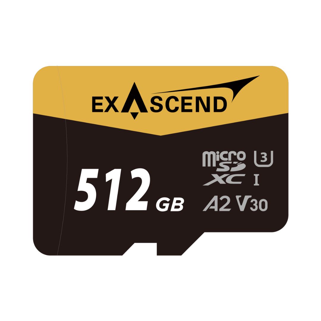 Exascend 512 GB MicroSDXC Micro SD Card, A2, Class 10, UHS-1 (U3), V30